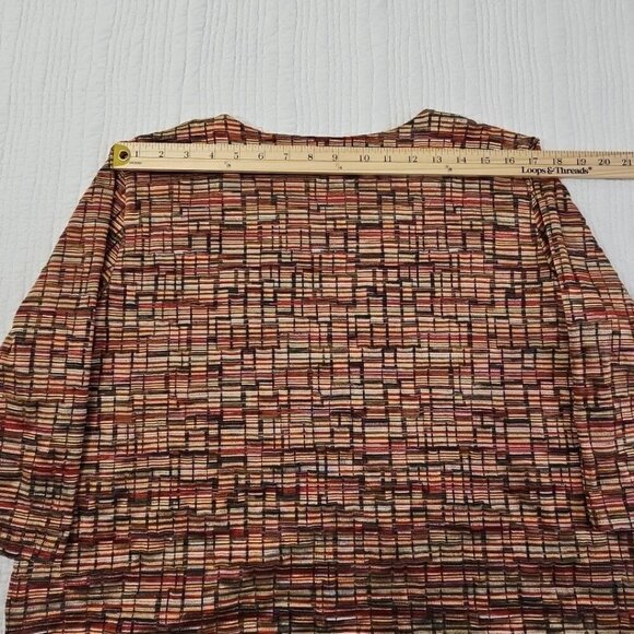 Alfred Dunner Jewel Tone Metro Boxy Tunic Women's PL Rhinestones 1/2 Sleeve EUC - Picture 11 of 14